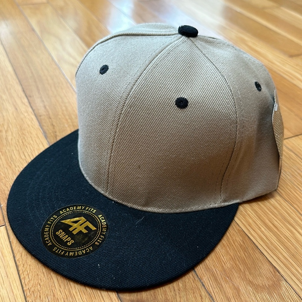 Black & Tan Blank Snap Back Hats (multiples)